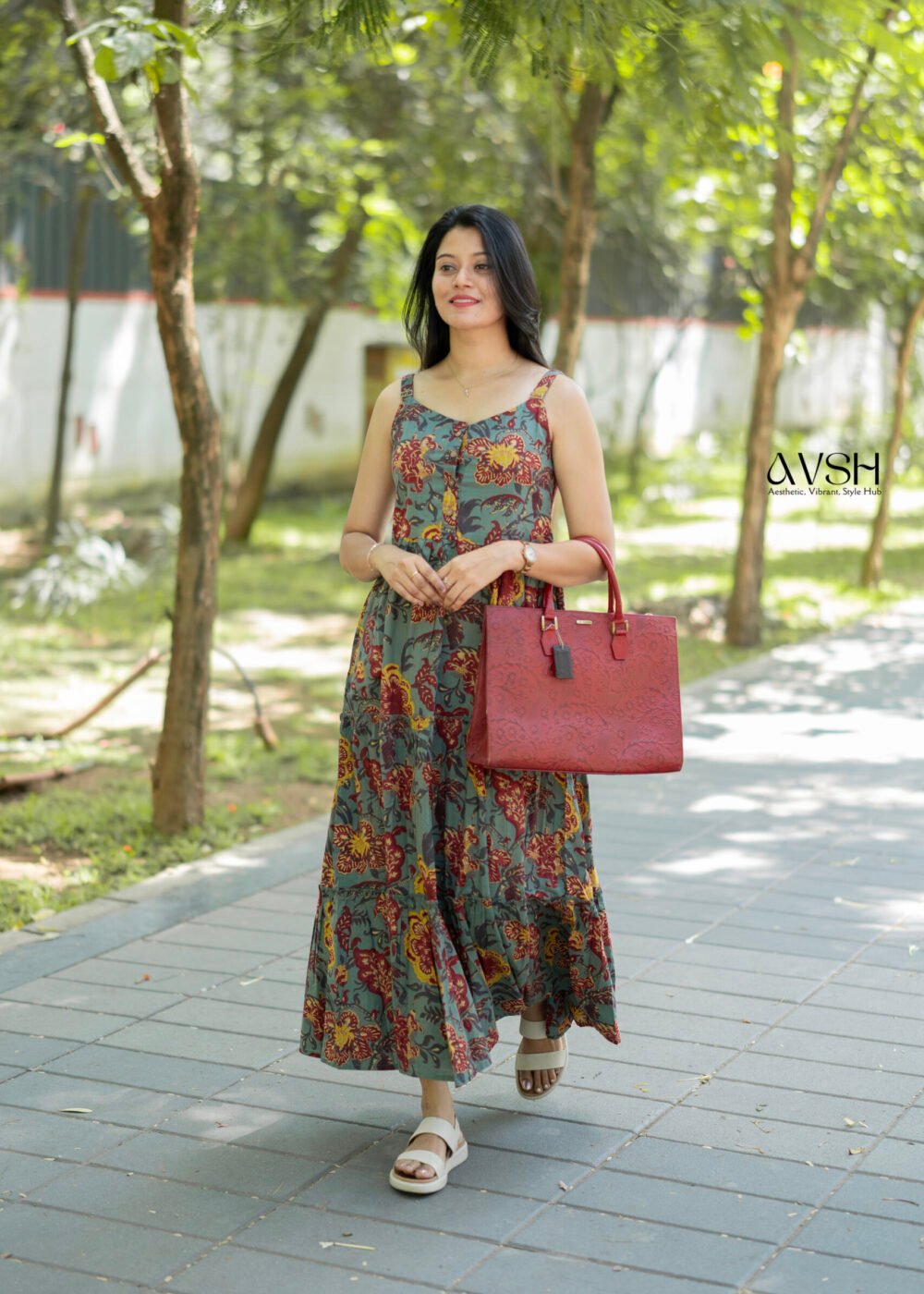moss green maxi