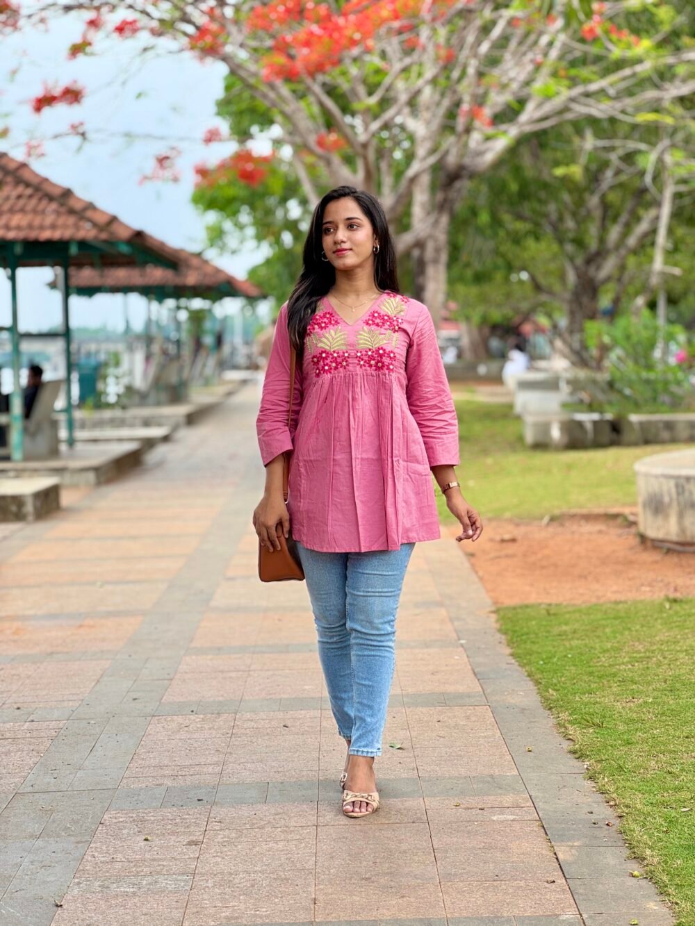 blush peplum short top