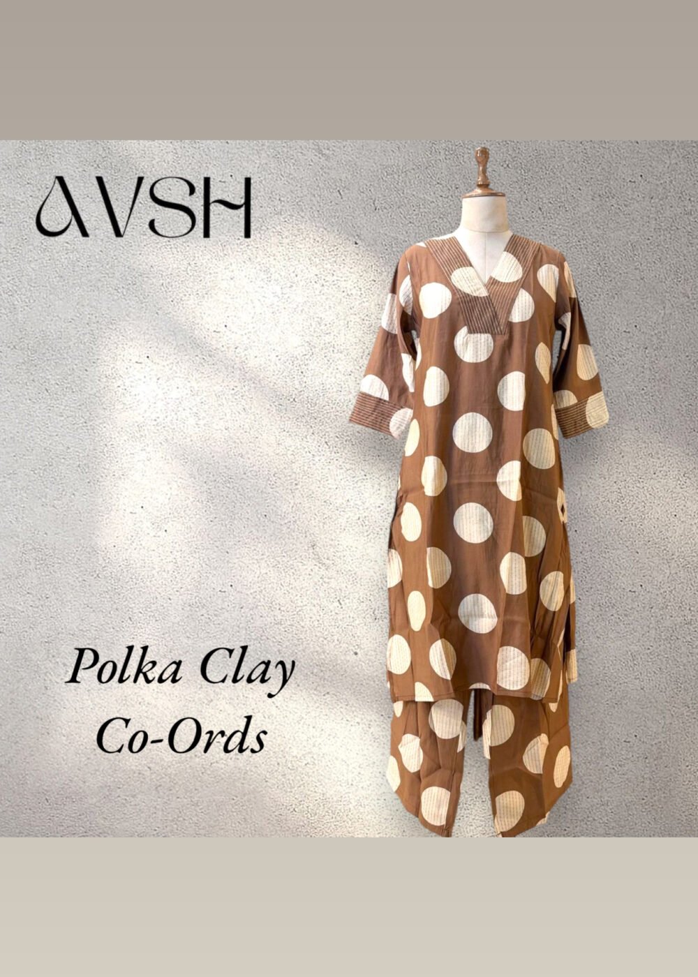 polka clay co ords