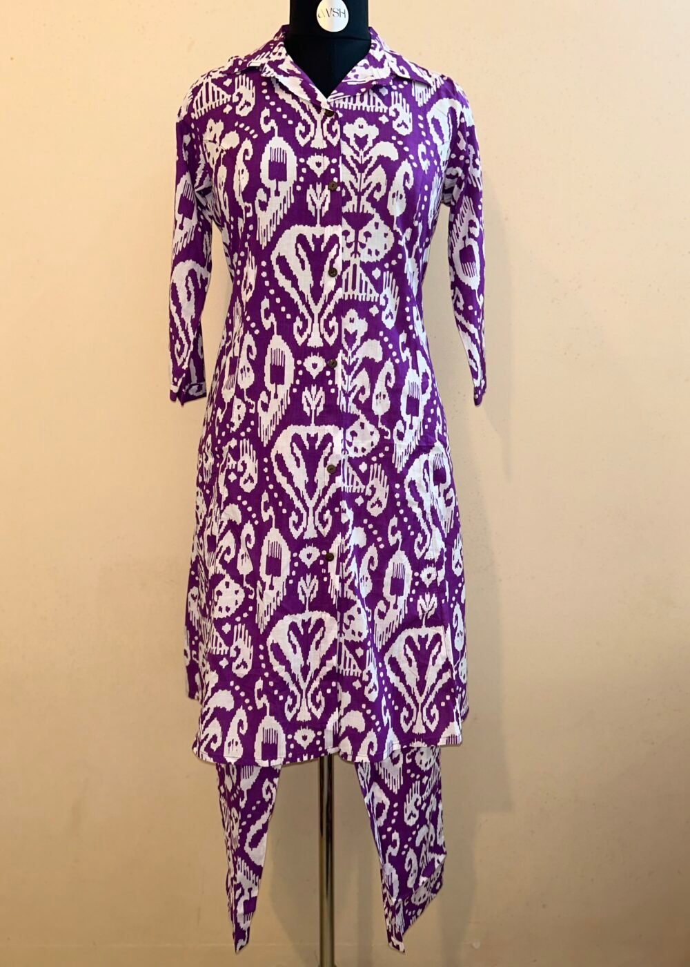 purple ikkat co ords