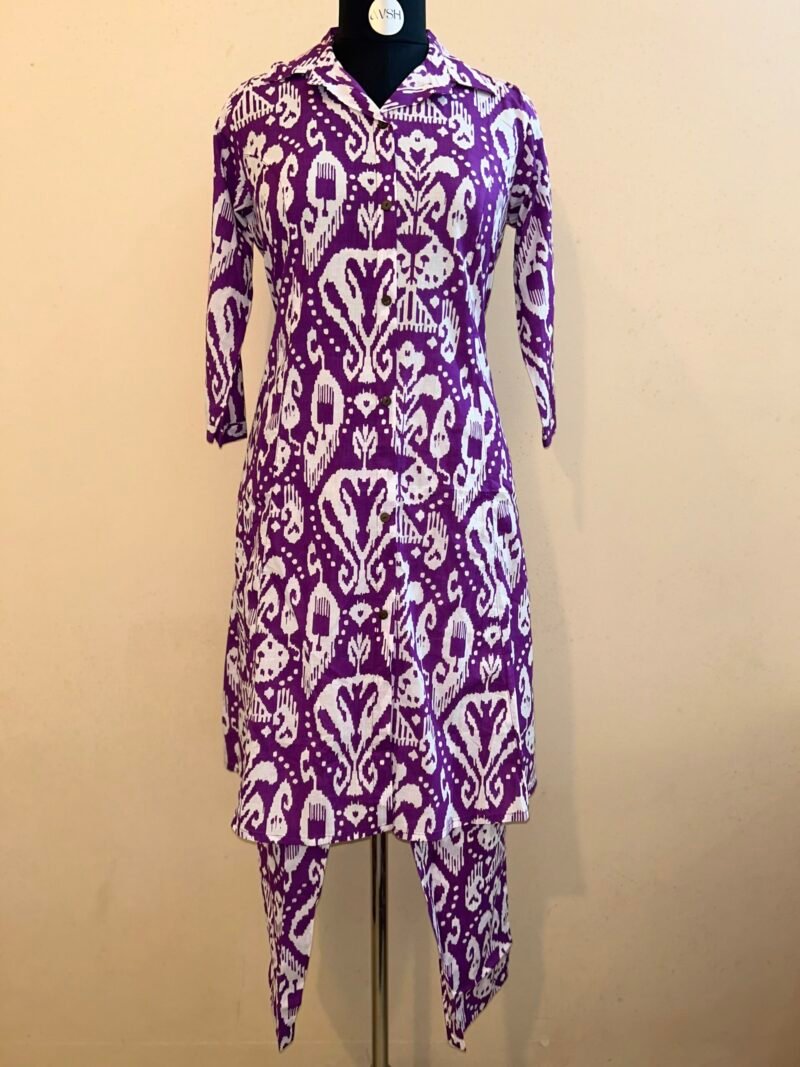 purple ikkat co ords