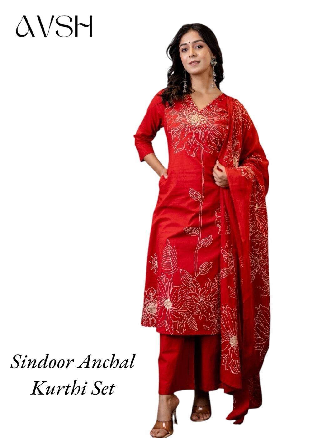 sindoor anchal kurtha set