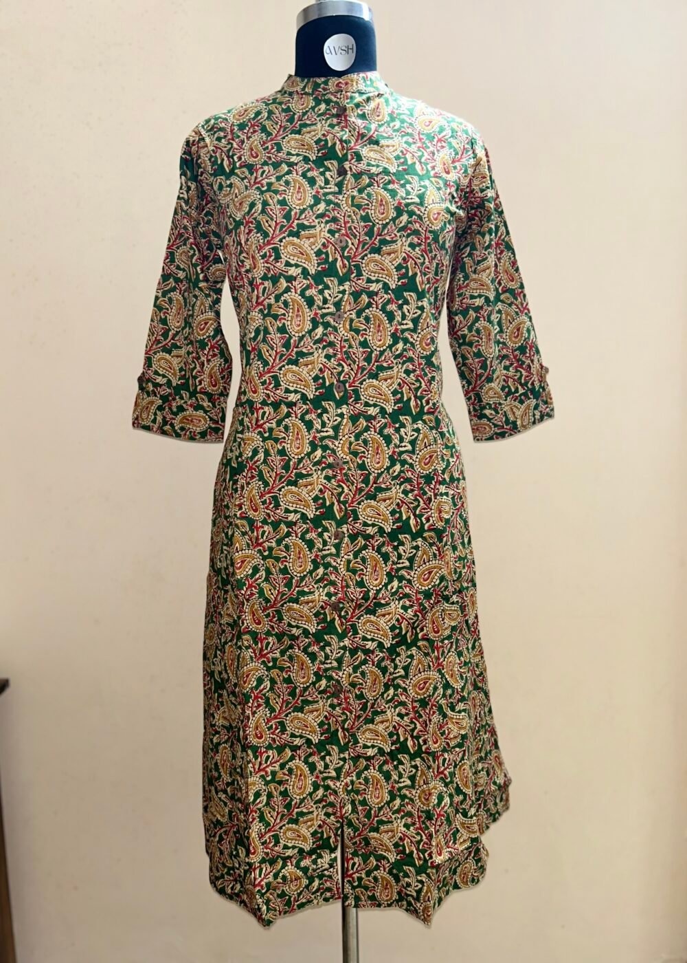 green a line kalamkari kurtha top